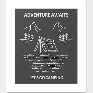 Adventure Awaits Let's Go Camping Posters and Art